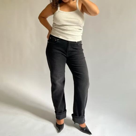 Djerf Avenue Straight Jeans Black